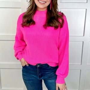 Jess Lea Boutique Sweet as Sugar Pink Sweater Size Small Spring Feminine